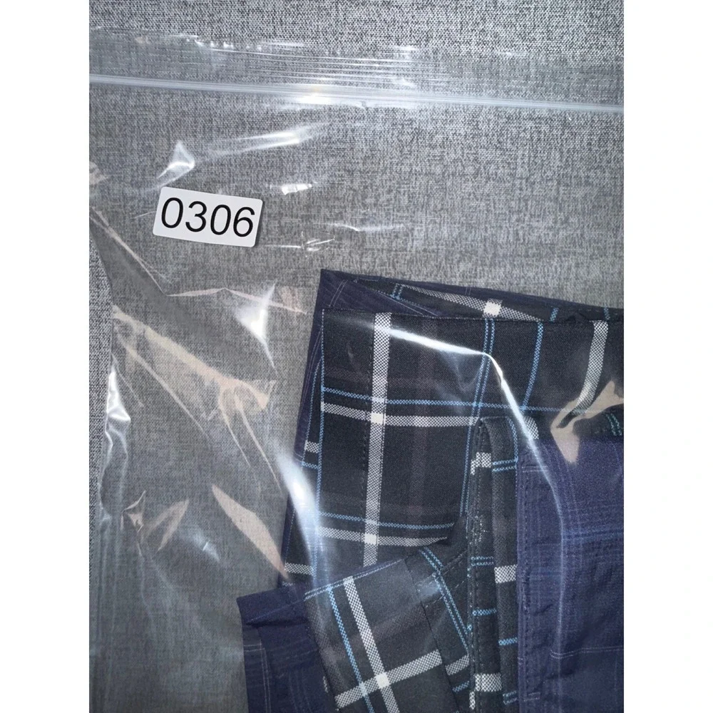 Kirkland Signature Mens Performance Golf Shorts Size 34 Plaid Blue 2 Pair Costco